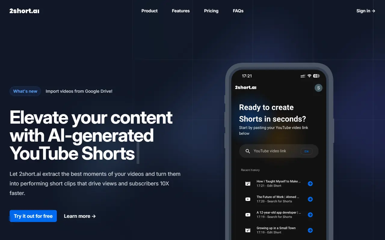 2short.ai screenshot