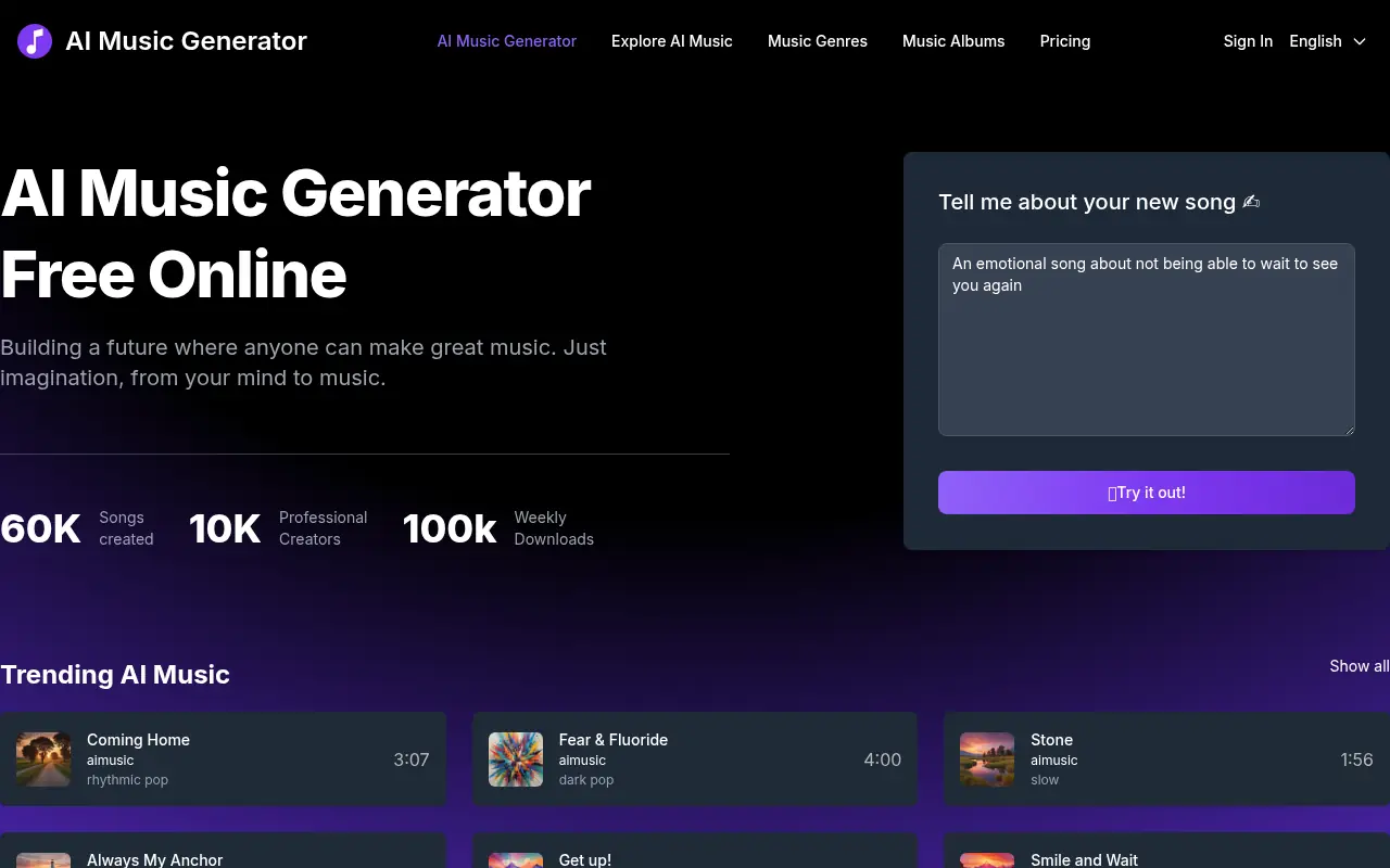 AI Music Generator screenshot