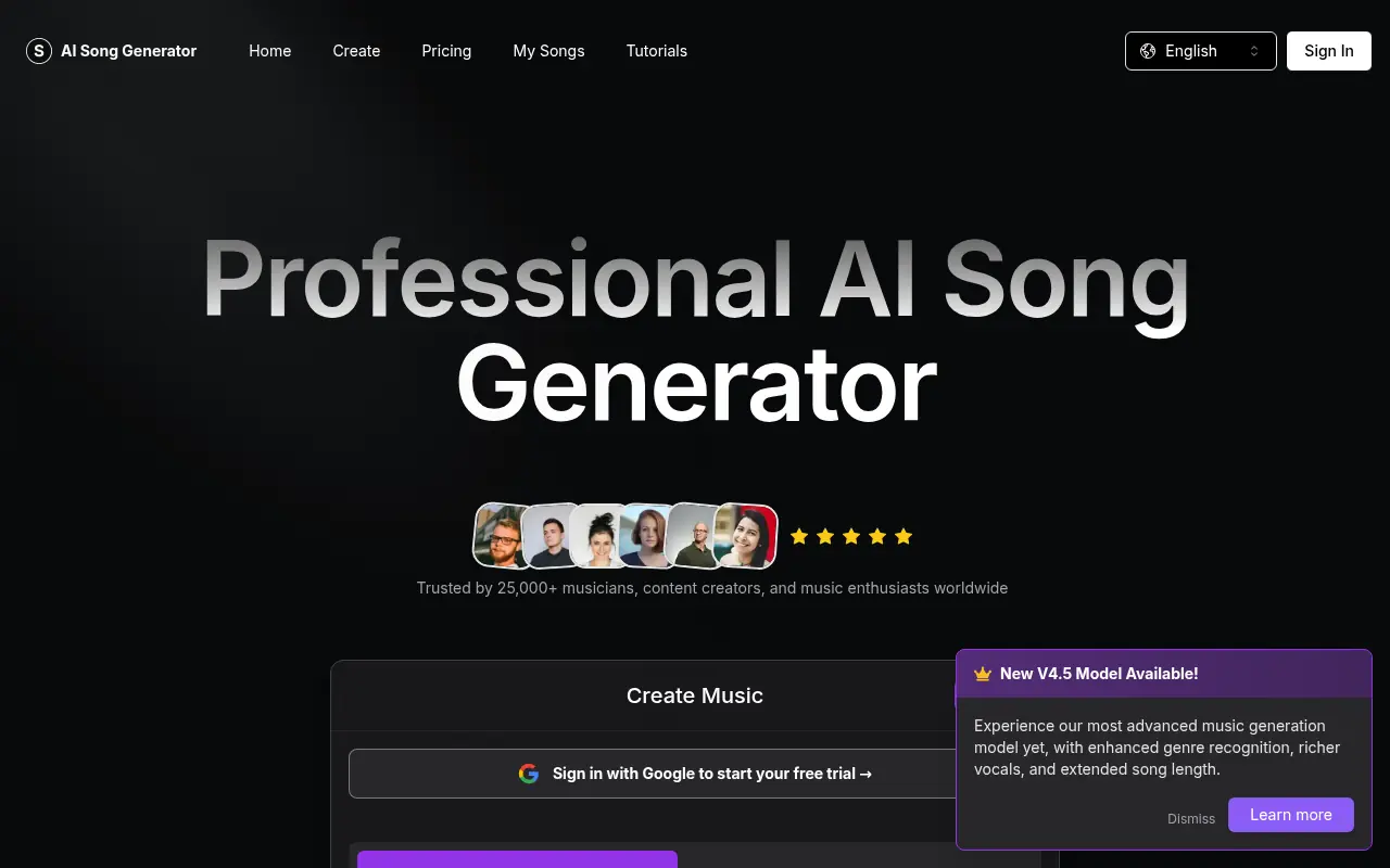 AI Song Generator screenshot