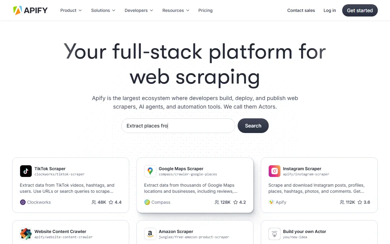 Apify screenshot