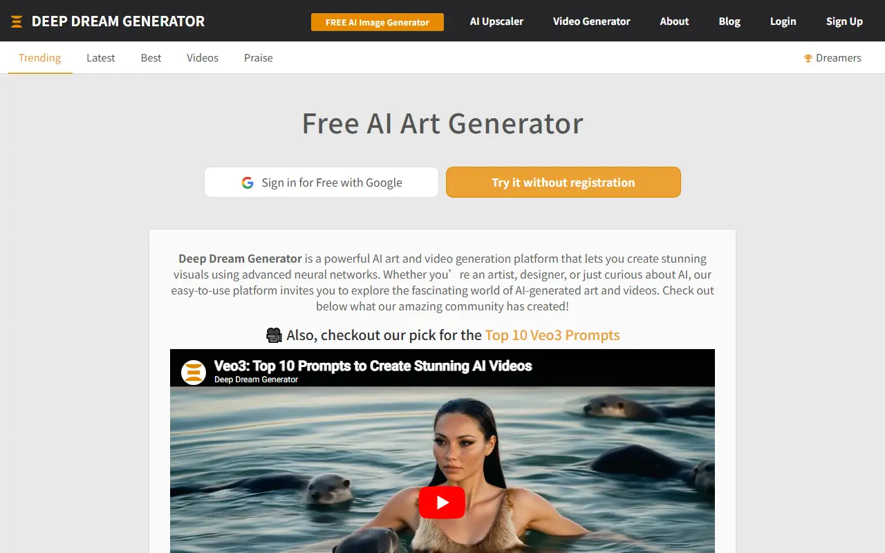 Deep Dream Generator screenshot