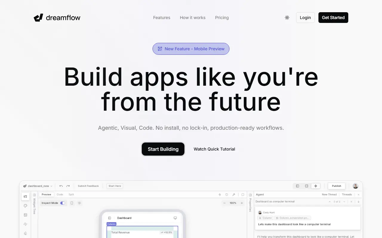 Dreamflow screenshot