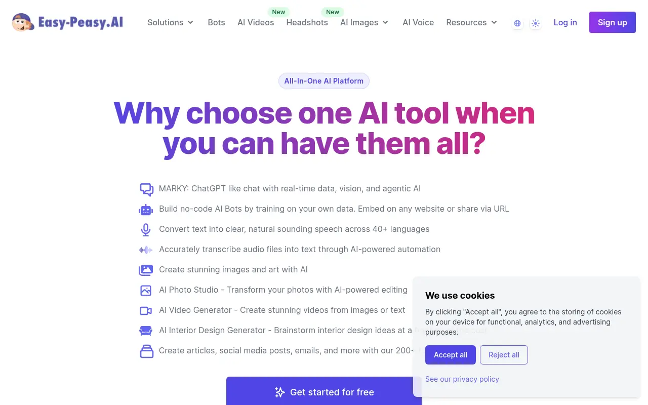 Easy-Peasy.AI screenshot