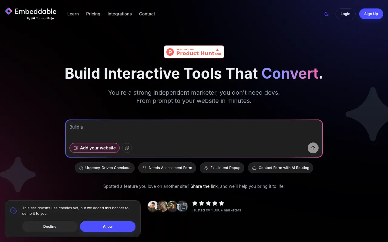 Embeddable screenshot