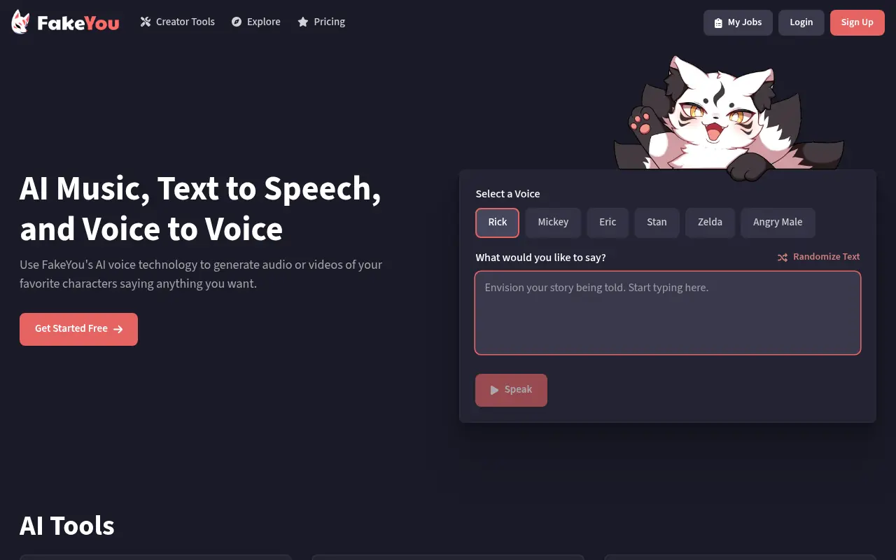FakeYou screenshot