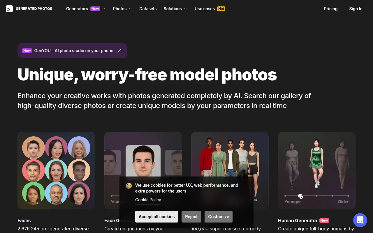 Generated Photos screenshot