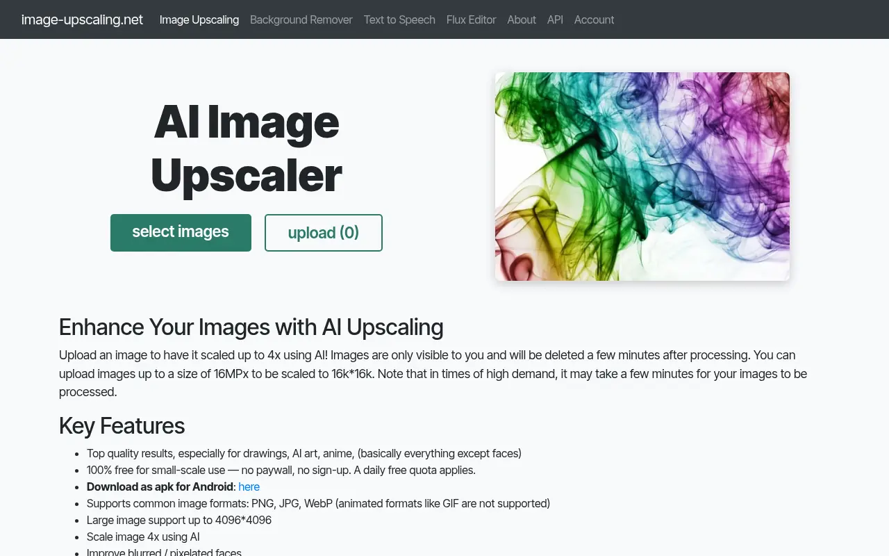 Image Upscaling screenshot