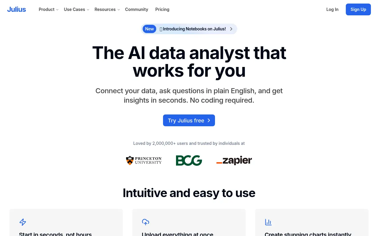 Julius AI screenshot
