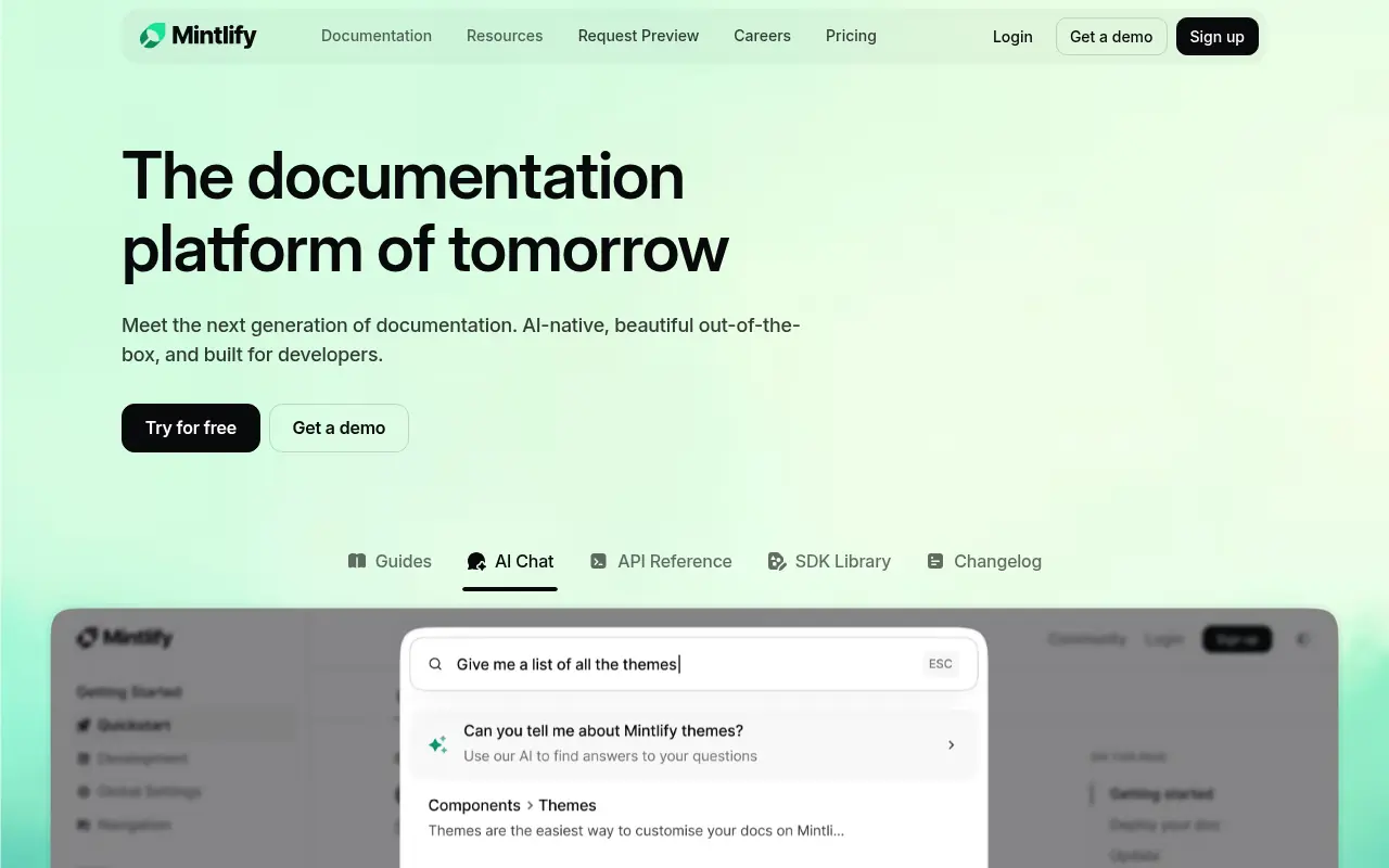 Mintlify screenshot