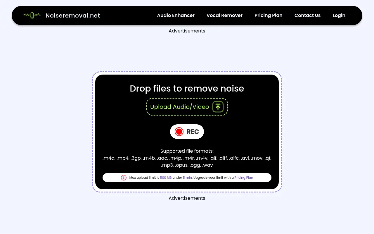 NoiseRemoval.net screenshot