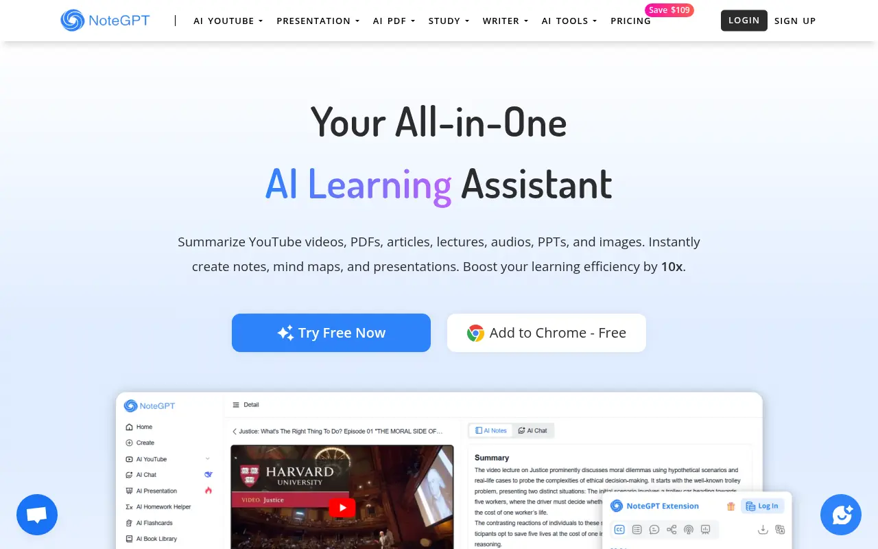 NoteGPT screenshot