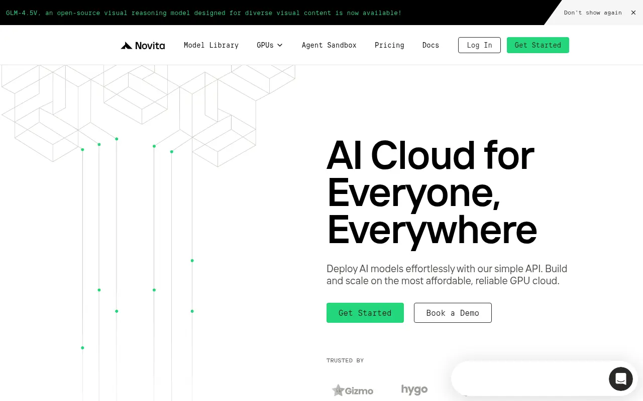 Novita AI screenshot