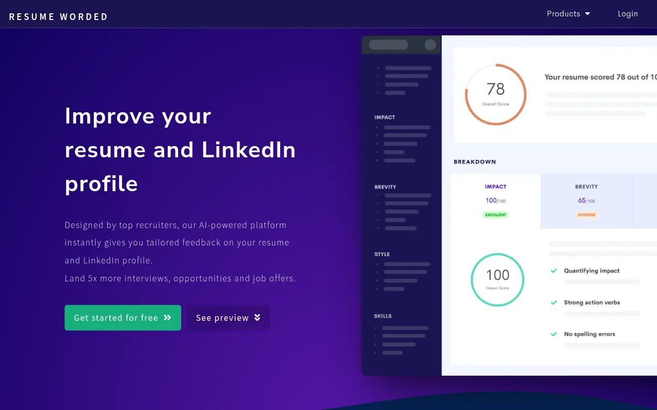 Resume Worded screenshot