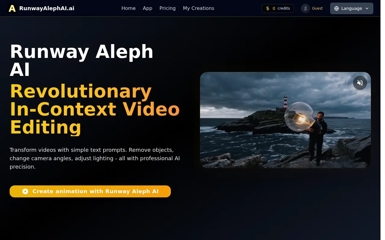 Runway Aleph AI screenshot