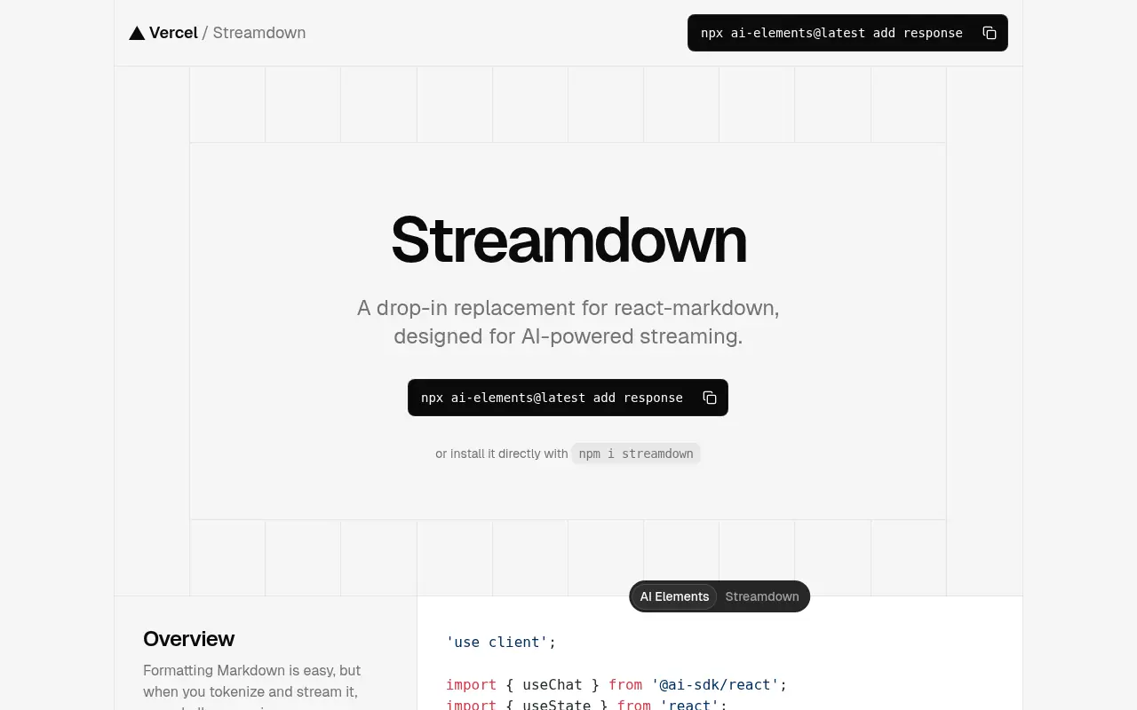 Streamdown screenshot