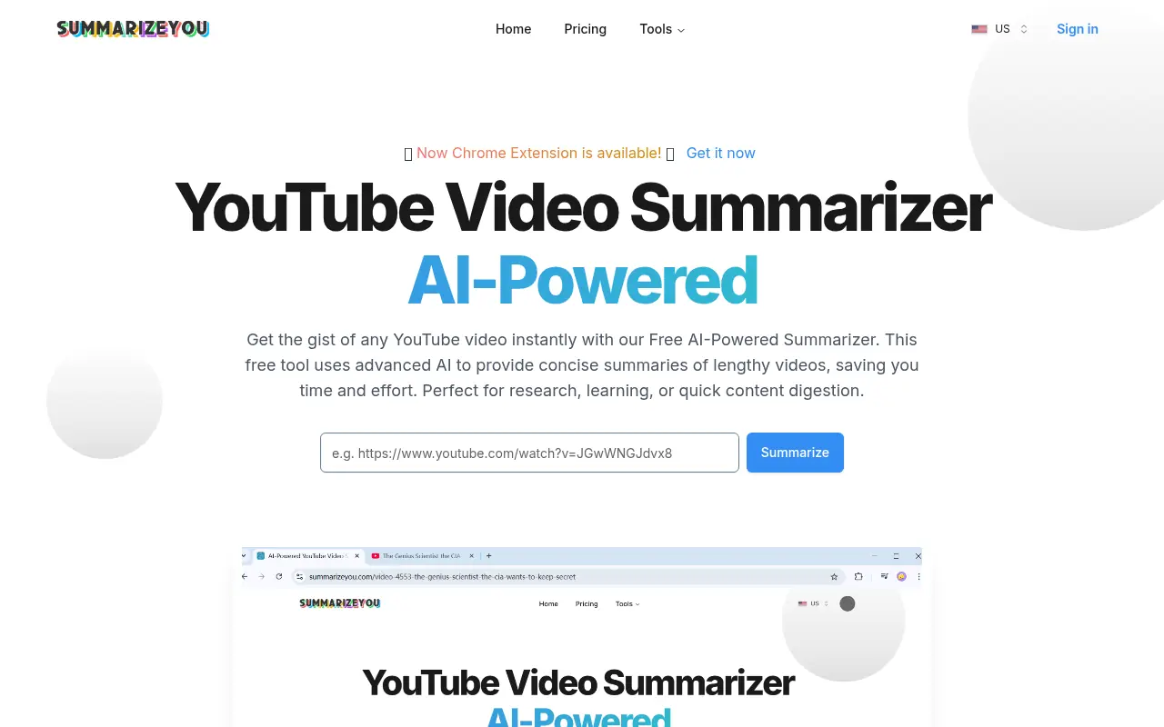 SummarizeYou screenshot