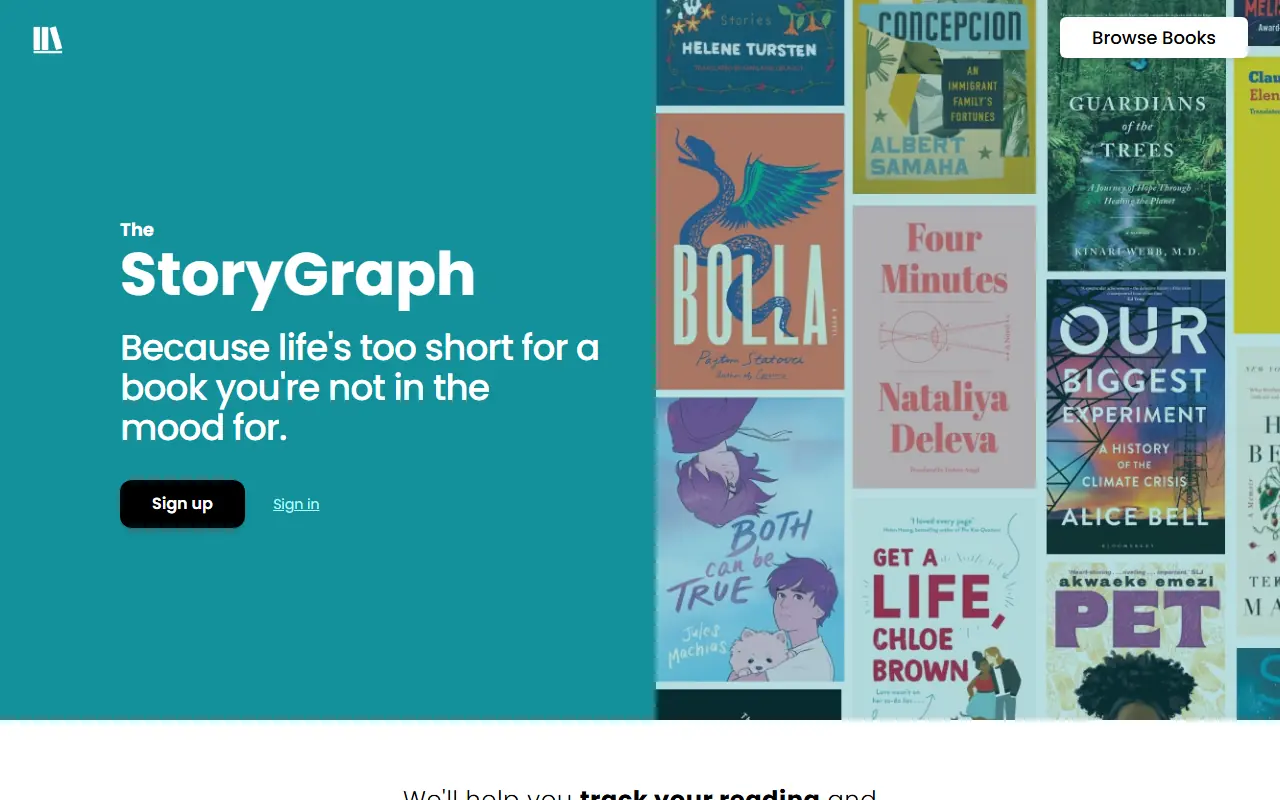 The StoryGraph screenshot