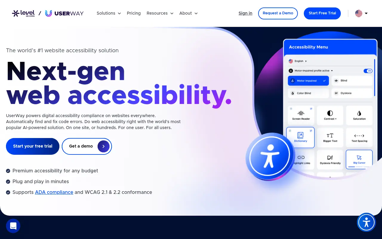 UserWay screenshot