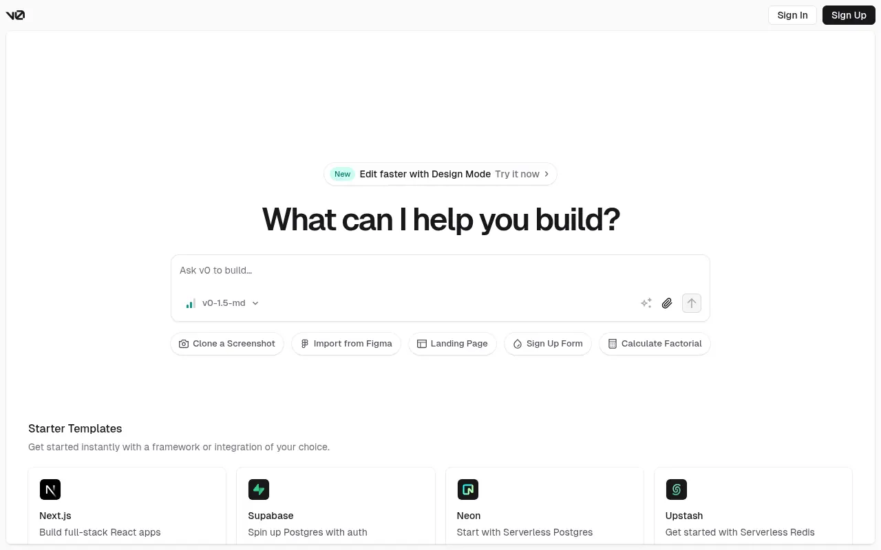 v0 screenshot