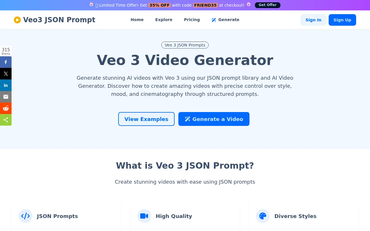 Veo3 JSON Prompt screenshot