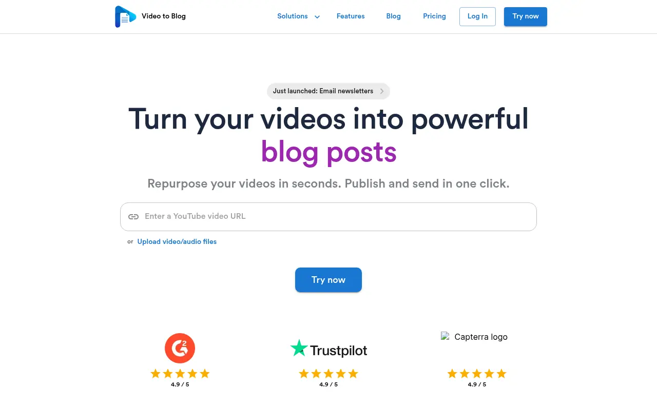 VideoToBlog.AI screenshot