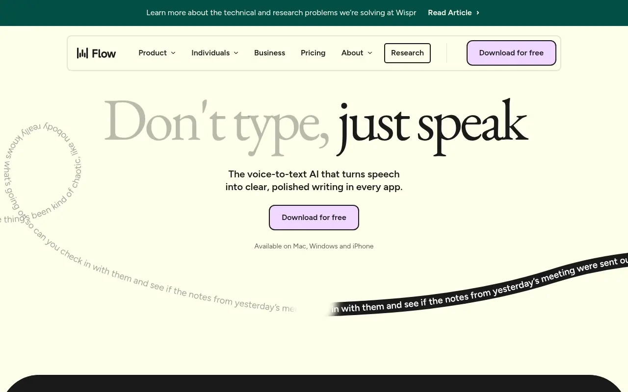 Wispr Flow screenshot
