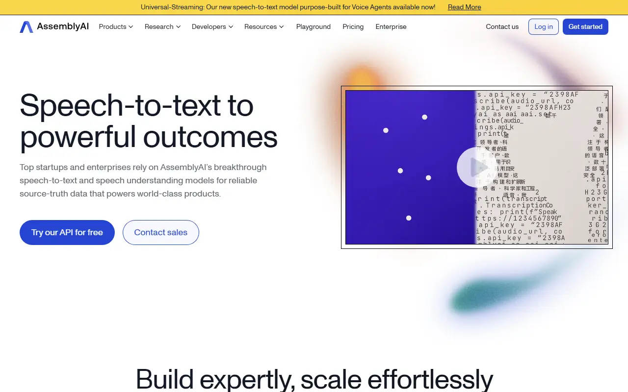 AssemblyAI screenshot