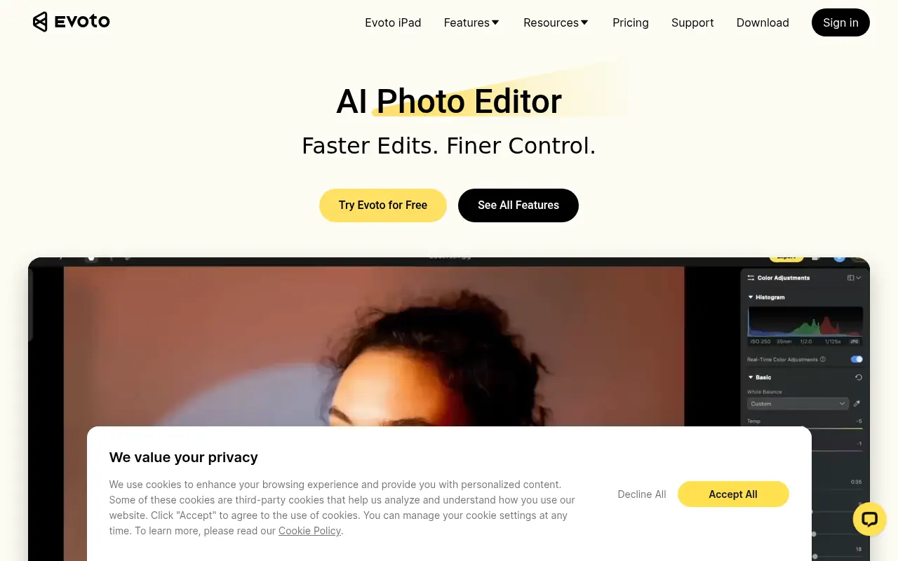 Evoto AI screenshot