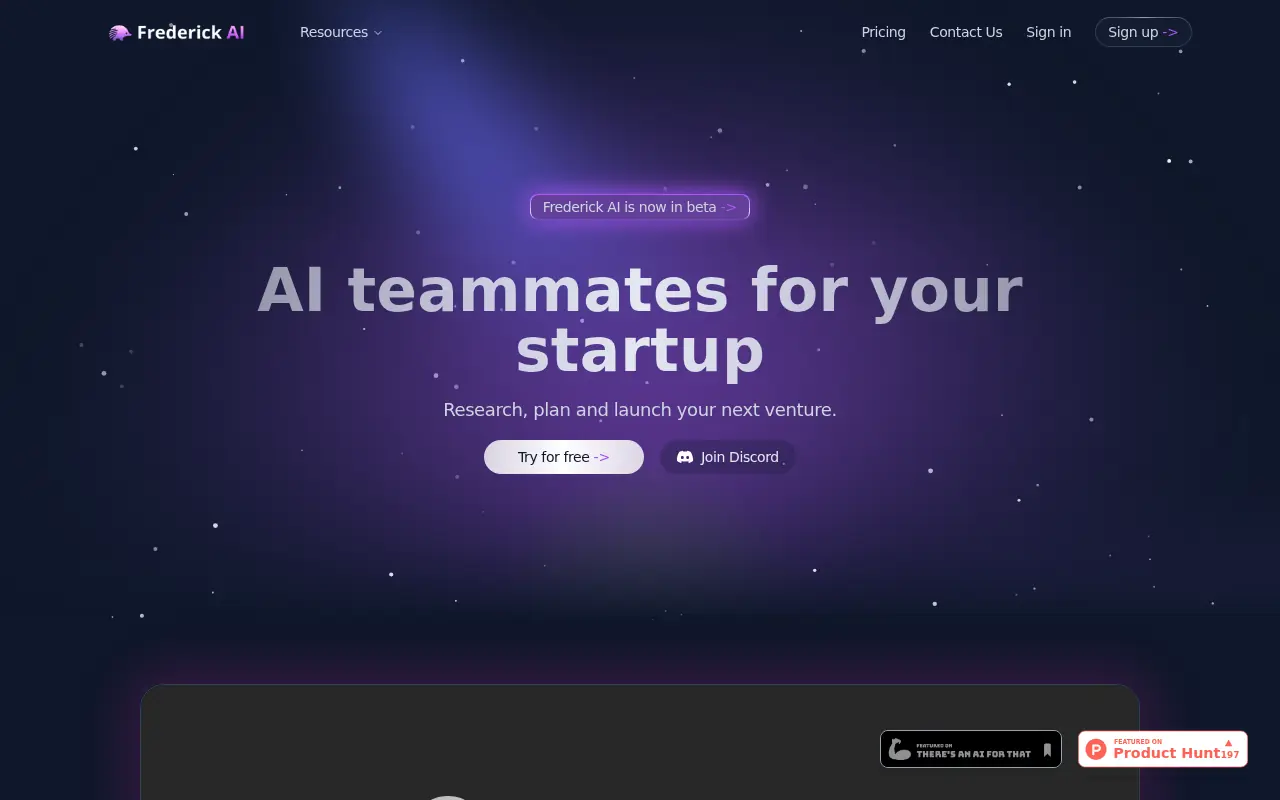 Frederick AI screenshot