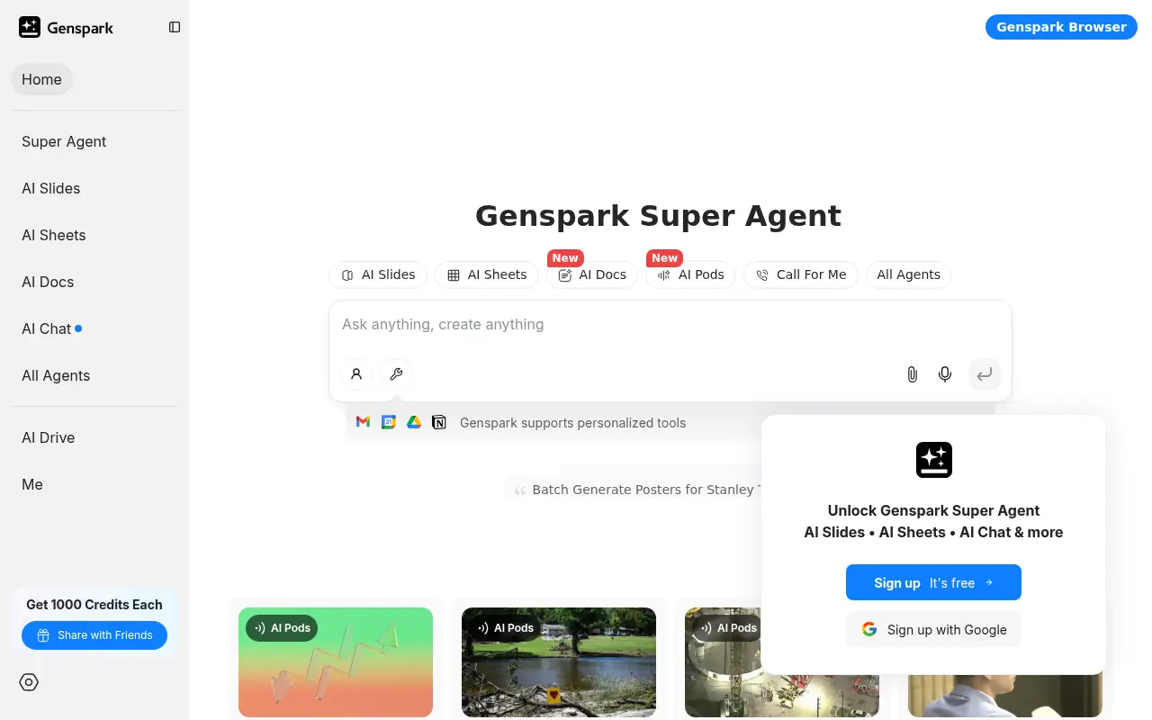 Genspark screenshot