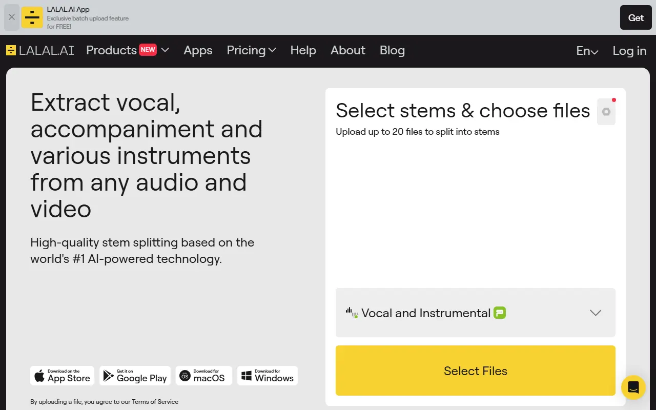 Lalal.ai screenshot