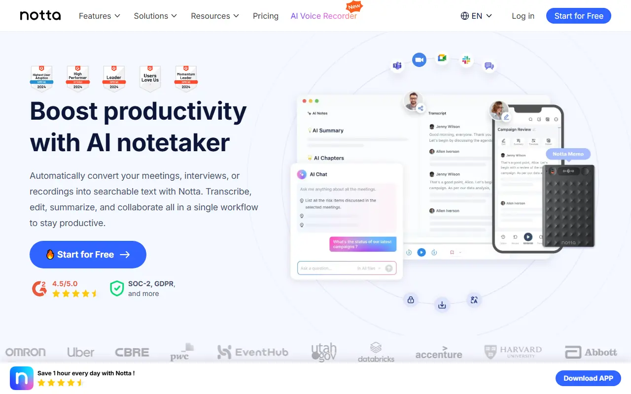 Notta screenshot