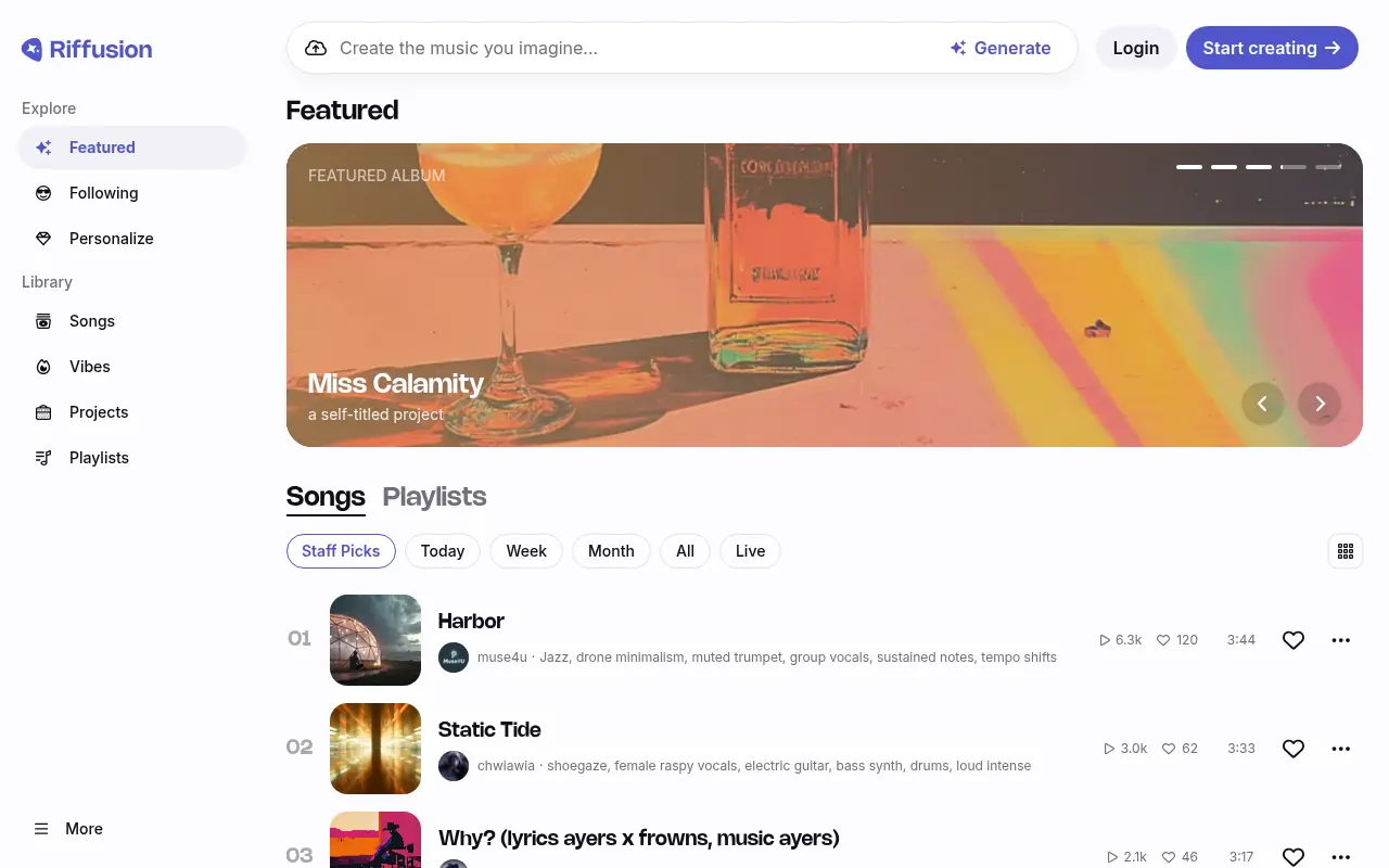 Riffusion screenshot