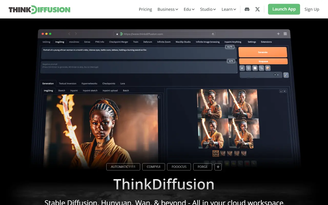 ThinkDiffusion screenshot