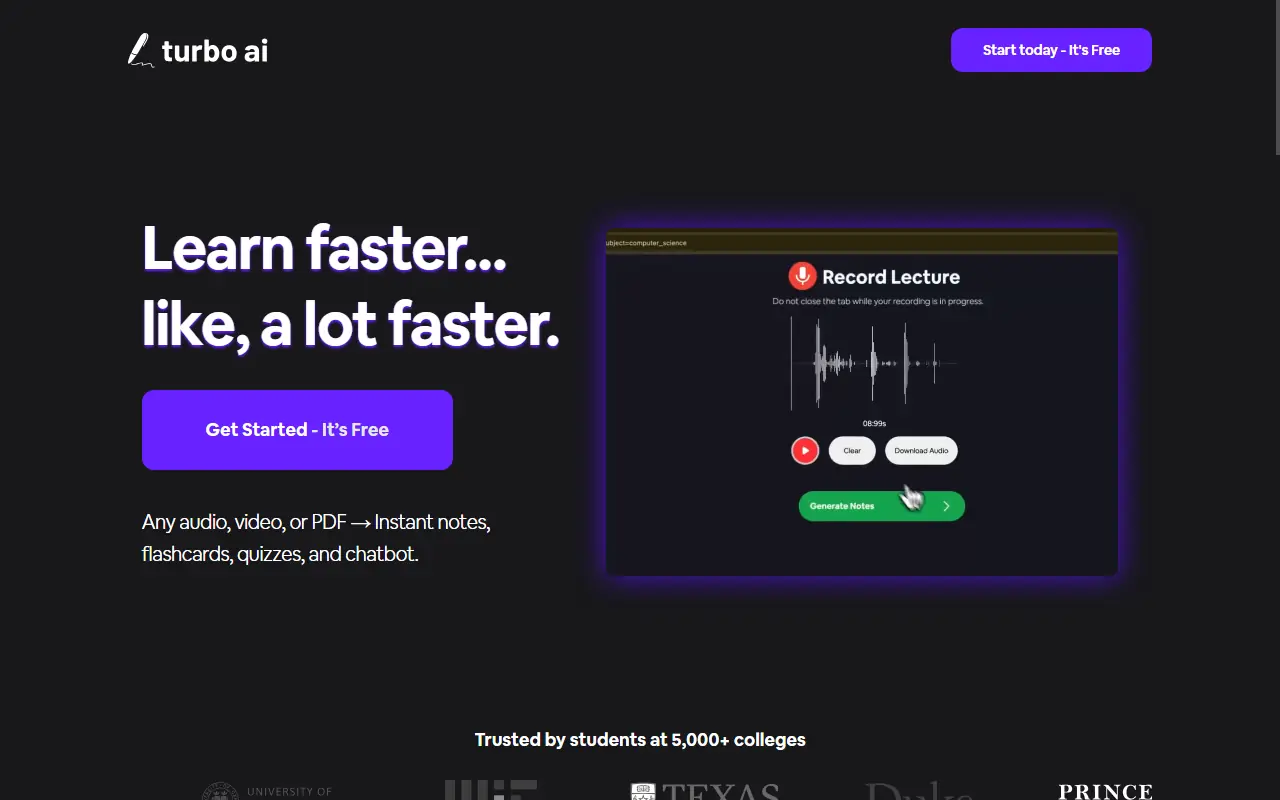 TurboLearn AI screenshot