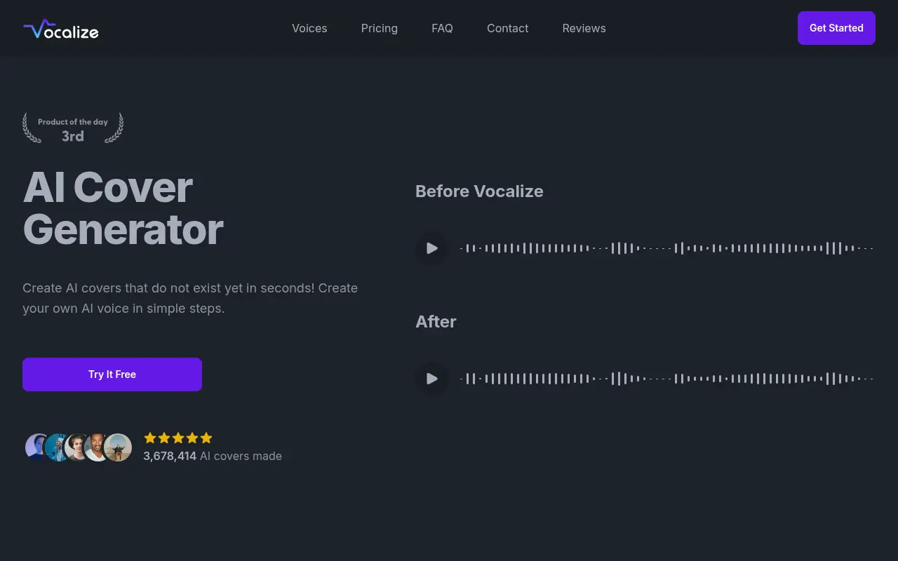 Vocalize.fm screenshot